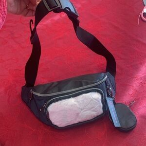 NWT No Boundaries black fabric belt bag